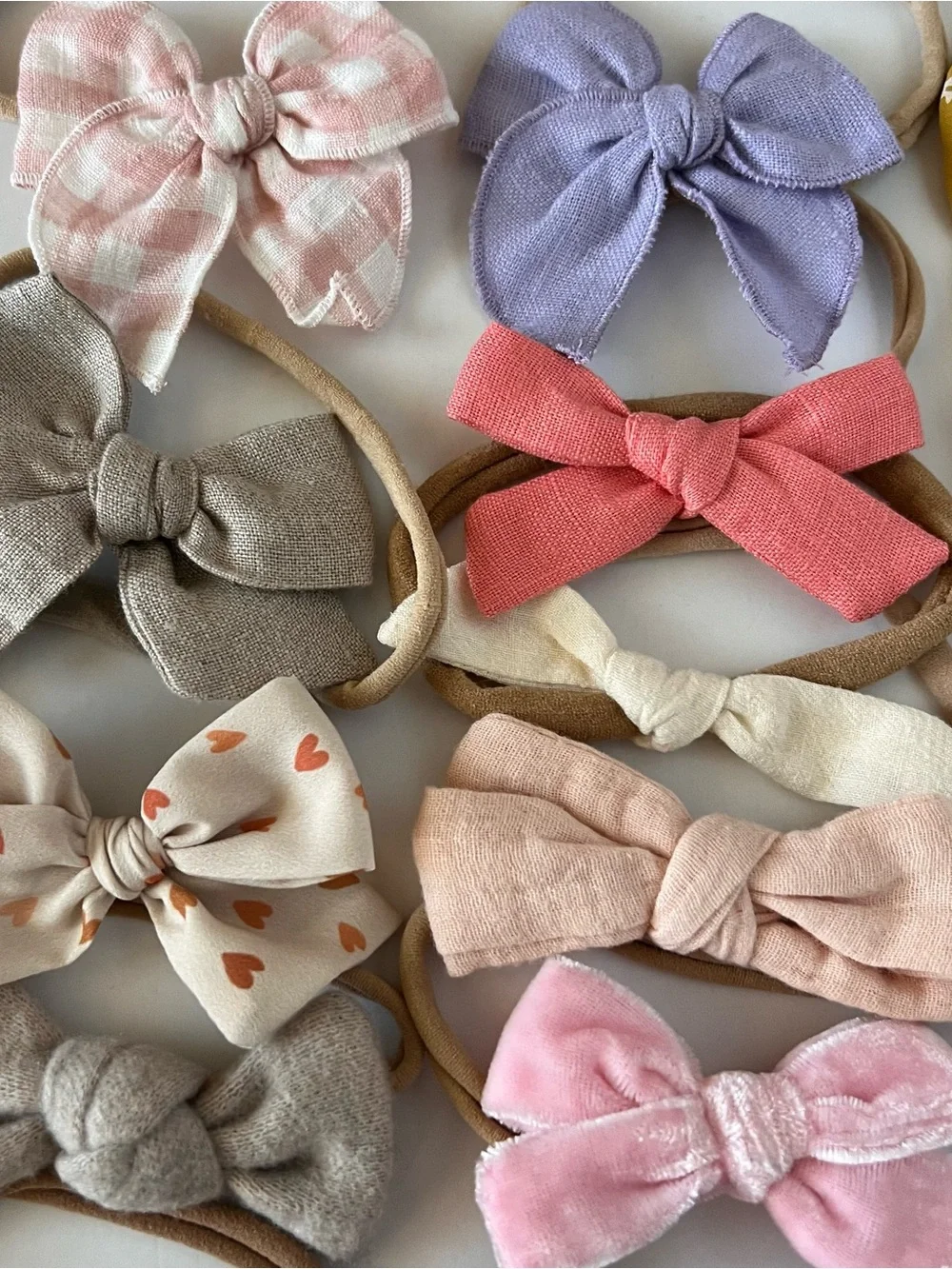 Assorted Girls Bow Headband Set - Pink, Purple, Mustard & More